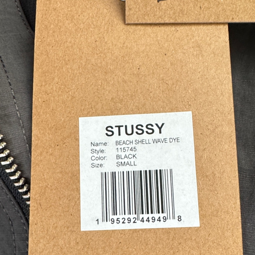 Stussy Charcoal Hooded Beach Shell Wave Dye Windbreaker - Picture 4 of 4